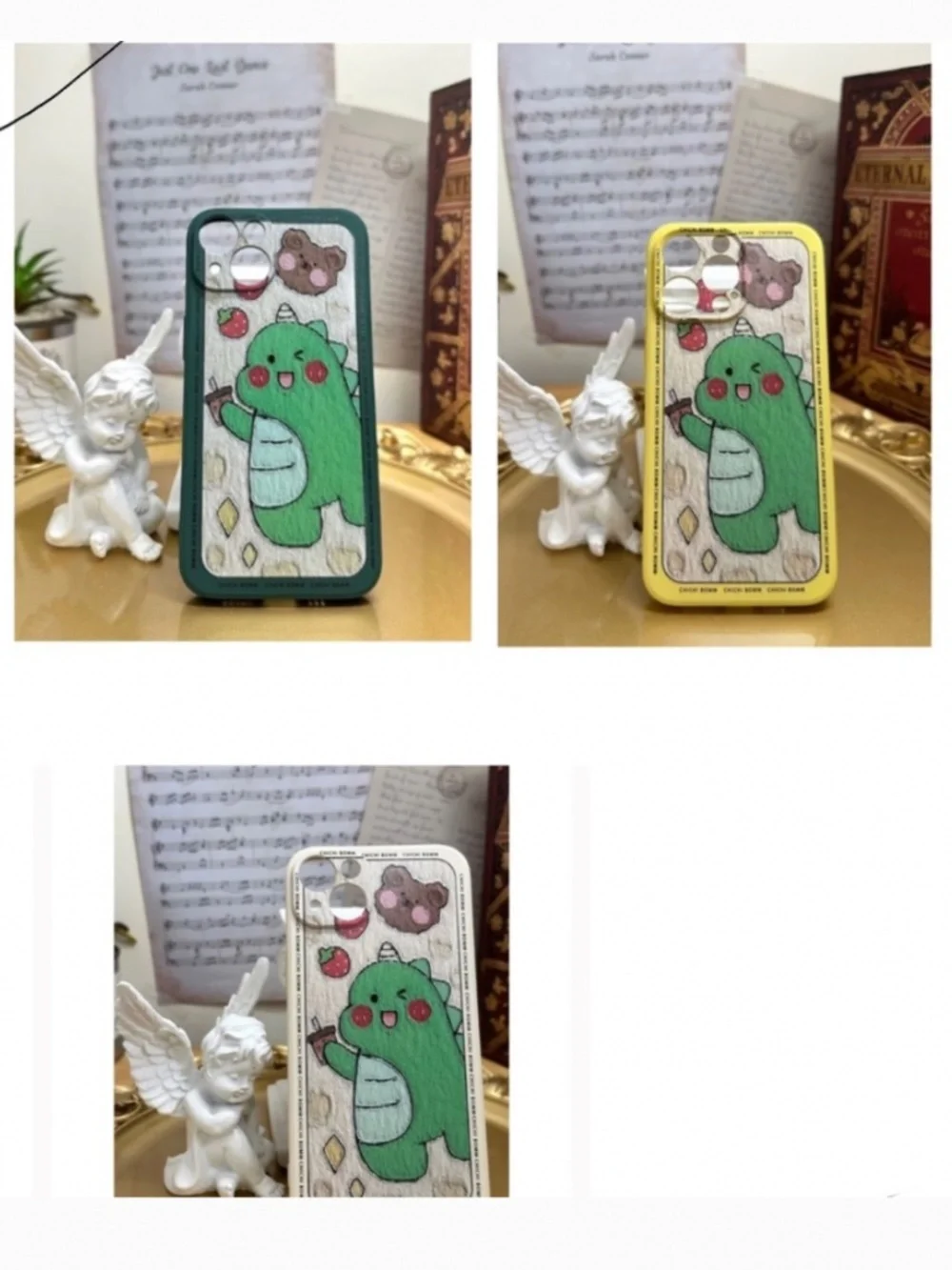 3 items.iphone14 /14plus/14pro/14promax cartoon case,cute Dinosaur case